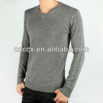 12STC0582 v neck mens 100% suéter de algodão